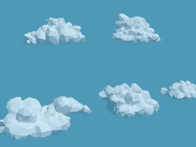 Low Poly Cumulus Clouds Pack 2 3D model
