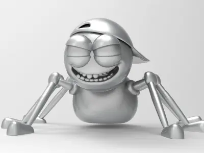 Cute Spider Robot Character 3D print model