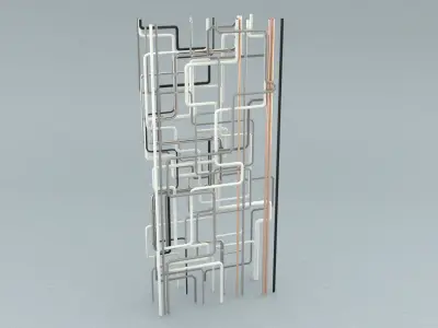 laos Pipe Set Low-poly 3D model