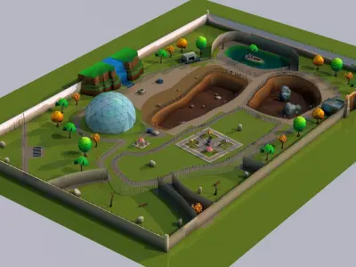 Toon 3D Zoo Low-poly 3D model