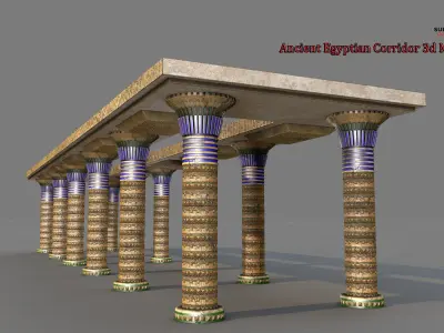  Ancient Egyptian Corridor 3d Model 3D model