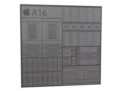 Apple CPU A16 Framework v1 003 Low-poly 3D model