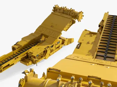  Mechanized Coal Cutting Machine with Conveyor Yellow Rigged 