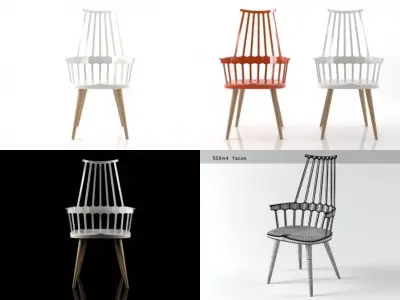 Comeback four different chairs 3D model