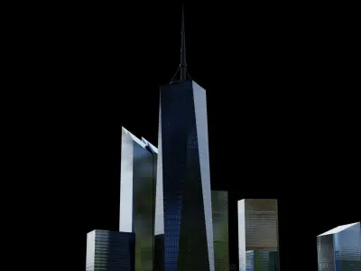 World Trade Center Pack - All World Trade Center Towers In NYC Low-poly 3D model