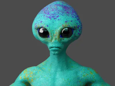 Realistic Alien low-poly Low-poly 3D model