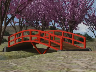 Samurai Bridge Landscape 3D model