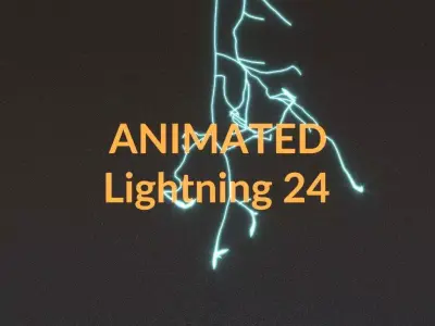 Animated Lightning v24 Low-poly 3D model