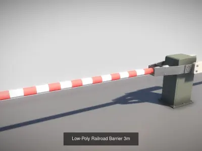 Railroad Barrier 3m High and Low-Poly 3D Model Pack