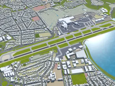 Wellington International Airport Low-poly 3D model