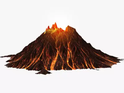 Volcano mountain 3D model
