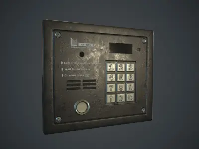 Intercom System PBR Game Ready Low-poly 3D model