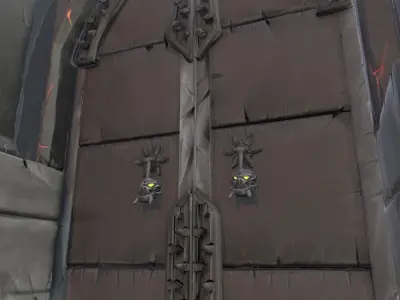 Boss Door stylized videogame asset Low-poly 3D model
