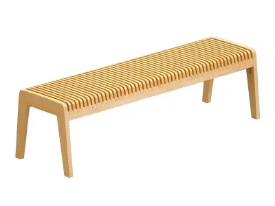 Parametric wooden bench 3D model