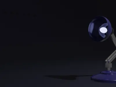 Lamp with bones and IK limits Free 3D model