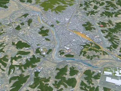 Yeongju South Korea Low-poly 3D model