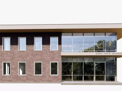 warehouse and office Low-poly 3D model