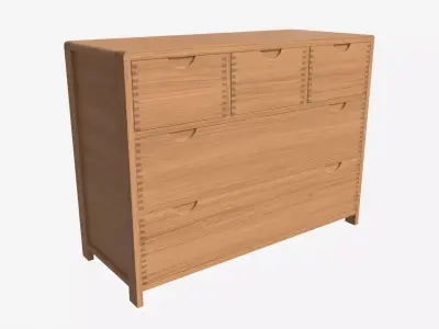 Wide Chest 5 Drawer Ercol Bosco 3D model