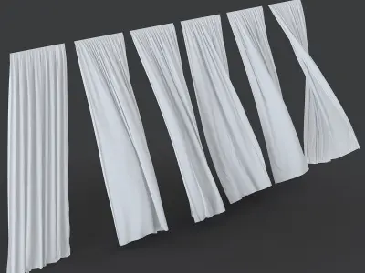 Curtain in the wind 3D model