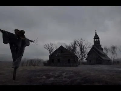 Haunted Village Low-poly 3D model