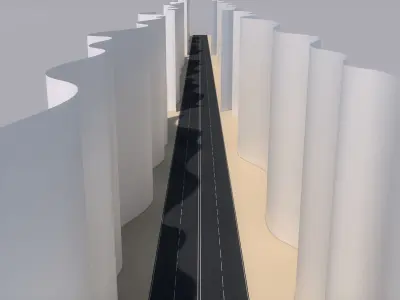 Futuristic Highway Low-poly 3D model