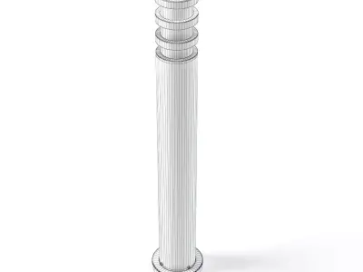 Cylindrical Exterior Standing Lamp 3D Model 3D model