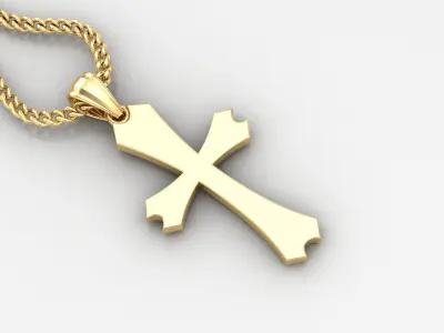 Light Gold 18K Cross Pendant 1CP037 3D print model