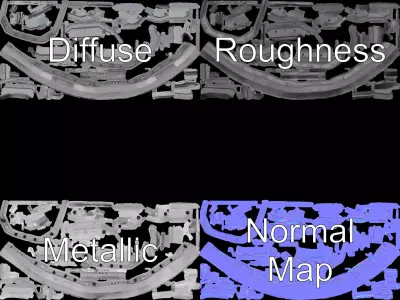 Futuristic Door Frame Model Pack with Metallic Details Low-poly 3D model