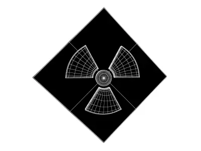 Radiation Symbol v3 003 Low-poly 3D model