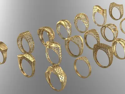 21 Gold light Fusion ring pack 3D print model