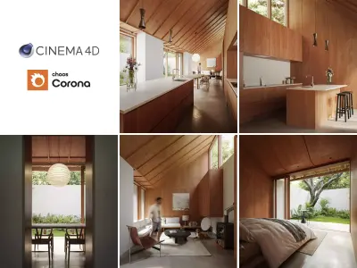 MOKU modern house - interior scenes - 3D model