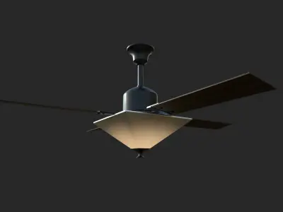 Light Set and Fan Low-poly 3D model