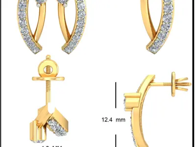 Solitaire Earrings 3D print model
