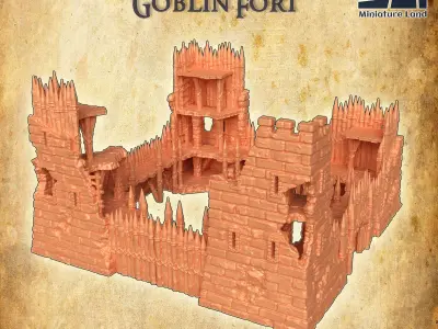 Modular Goblin Fort Tabletop Terrain 28 MM 3D print model