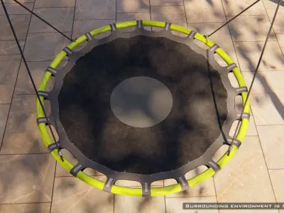 Outdoor wooden swing set with nest seat on the rope 3D model