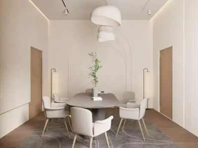 Minimalistic Style Dining Room 3D model