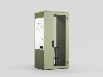 Talky S Phone Booth with Chart Board 3D model