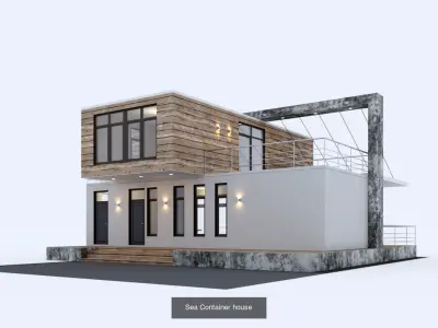 Residential houses with plans 3D Model Pack