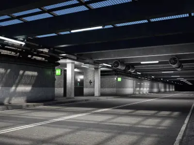 Modular Tunnel Segments Low-poly 3D model