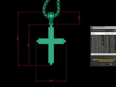 Cross Light Gold 3CP043 3DM STL 3D model