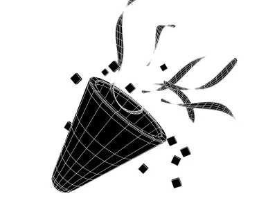 Party Popper v2 001 Low-poly 3D model