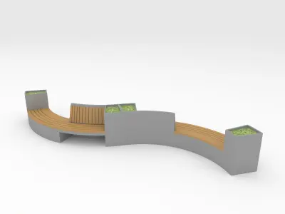 Bench Park 8 3D model
