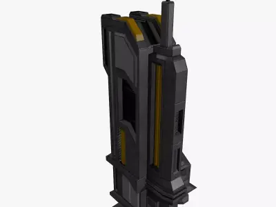 Low-poly Sci-fi Tower Building Low-poly 3D model