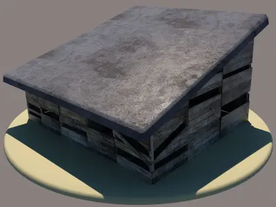 Barn1 wooden barn with roof Free low-poly 3D model