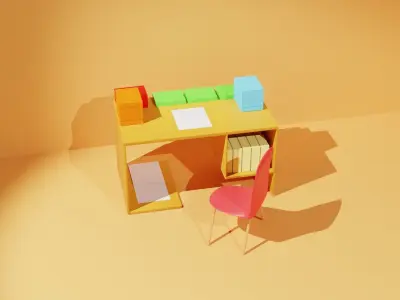  A ISOMETRIC 3D ROOM DESIGN WITH HIGH POLY  3D model