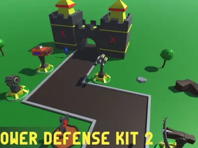 Simple Tower Defense Kit 2 Low-poly 3D model