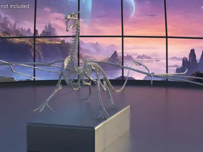  Fantasy Dragon Creature and Skeleton Rigged for Cinema 4D Collection 