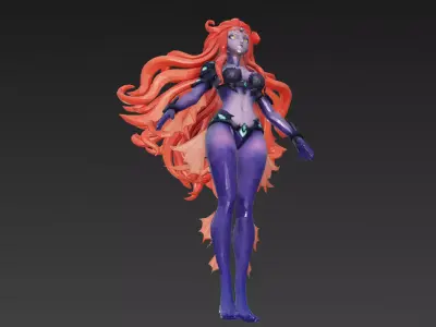 Female Fish Creature 3D Model Low-poly 3D model