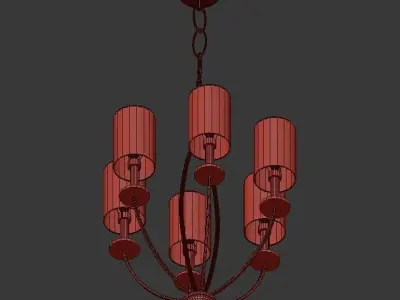 CASTANA four light chandelier with shades 3D model
