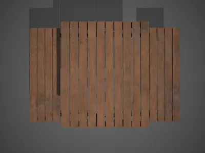 Park Bench Low-poly 3D model 2